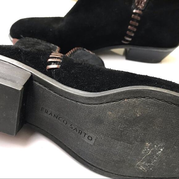 FRANCO SARTO Ricochet Black Suede Booties Sz 6.5M - Picture 8 of 9